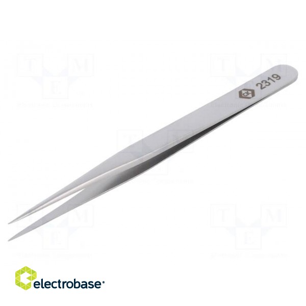 Tweezers | 120mm | for precision works | Blade tip shape: sharp paveikslėlis 1