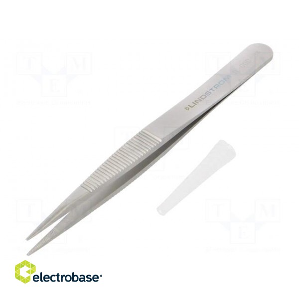 Tweezers | 120mm | for precision works | Blade tip shape: flat image 1