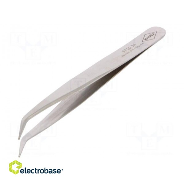 Tweezers | 120mm | for precision works | Blade tip shape: flat,bent image 1
