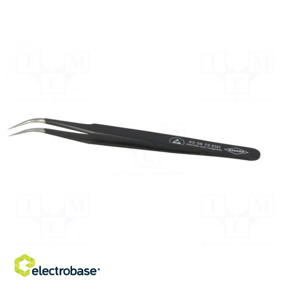 Tweezers | 120mm | for precision works | Blades: curved | ESD | 17g фото 3