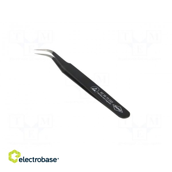 Tweezers | 120mm | for precision works | Blades: curved | ESD | 17g paveikslėlis 4