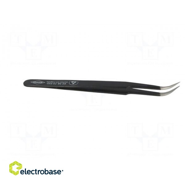 Tweezers | 120mm | for precision works | Blades: curved | ESD | 17g фото 7