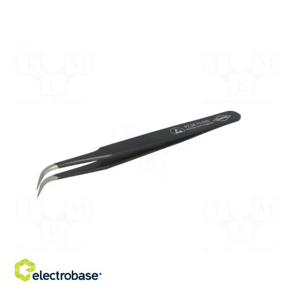 Tweezers | 120mm | for precision works | Blades: curved | ESD | 17g image 2