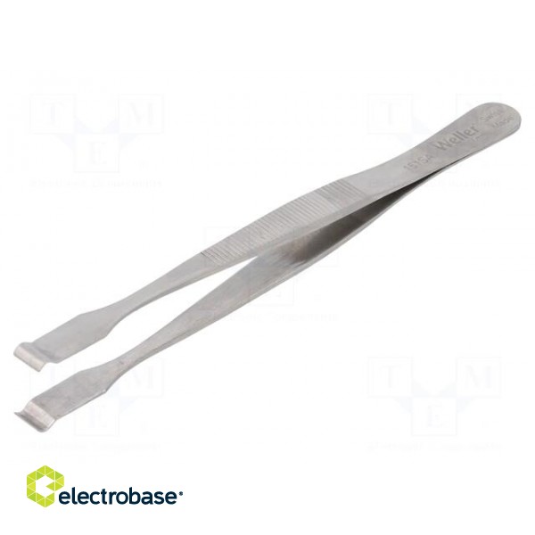 Tweezers | 120mm | SMD | Blades: wide | Blade tip shape: hook фото 1