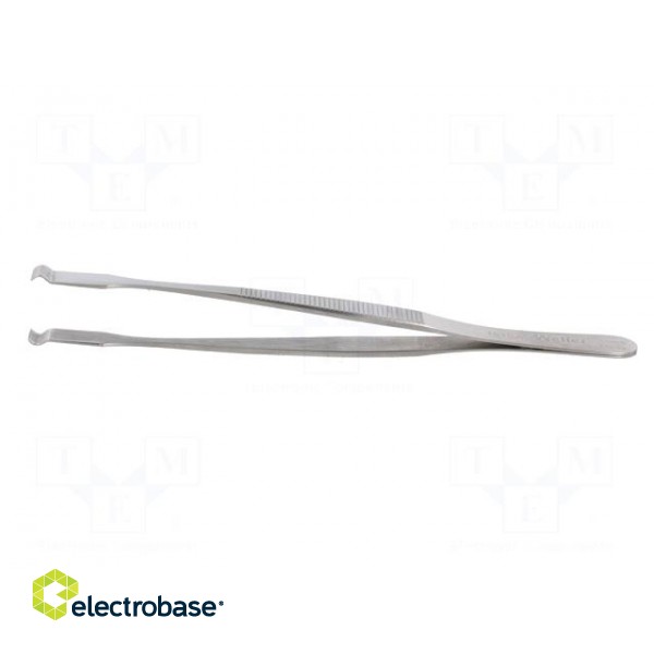 Tweezers | 120mm | SMD | Blades: wide | Blade tip shape: hook image 3