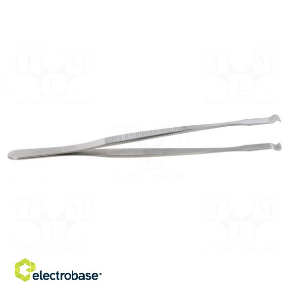 Tweezers | 120mm | SMD | Blades: wide | Blade tip shape: hook image 7