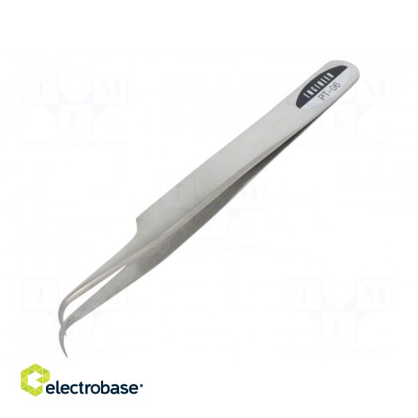 Tweezers | 120mm | universal | Blades: curved | Blade tip shape: sharp image 1