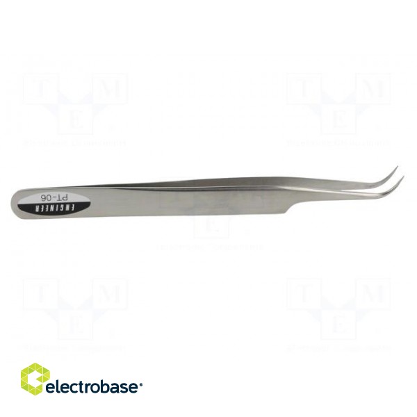 Tweezers | 120mm | universal | Blades: curved | Blade tip shape: sharp фото 7