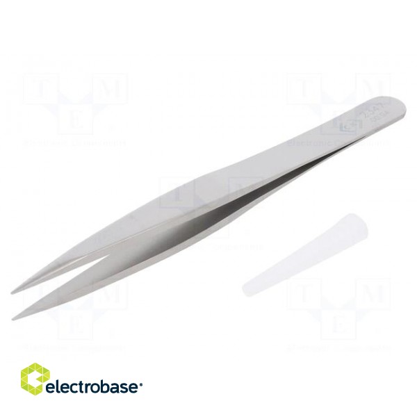 Tweezers | 123mm | for precision works | Blade tip shape: sharp paveikslėlis 1