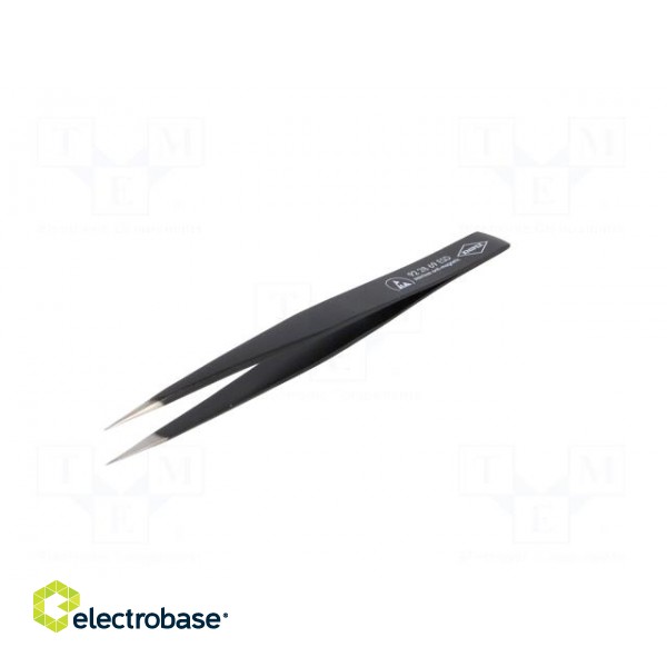 Tweezers | 130mm | Blades: straight | Blade tip shape: sharp | V: ESD image 2