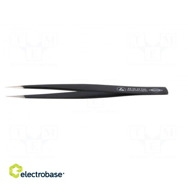 Tweezers | 130mm | Blades: straight | Blade tip shape: sharp | V: ESD фото 3