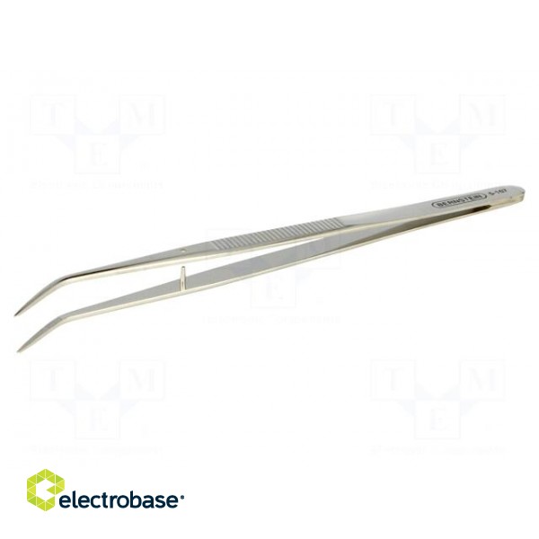 Tweezers | 150mm | for precision works | Blades: curved image 1