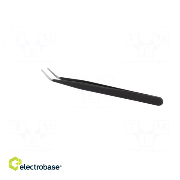 Tweezers | 155mm | for precision works | Blades: curved | black image 4
