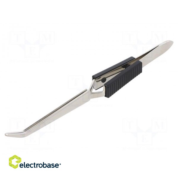Tweezers | 160mm | for precision works | Blades: curved image 1