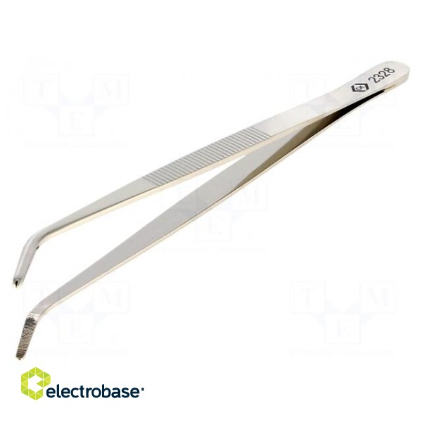 Tweezers | Tweezers len: 155mm | Blades: curved | Tipwidth: 2mm image 1