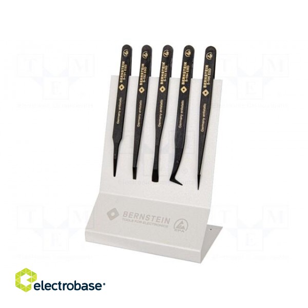 Kit: tweezers | for precision works | ESD | 5pcs.