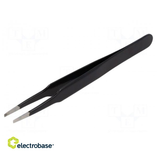 Tweezers | Blade tip shape: flat | Tweezers len: 125mm | ESD image 1