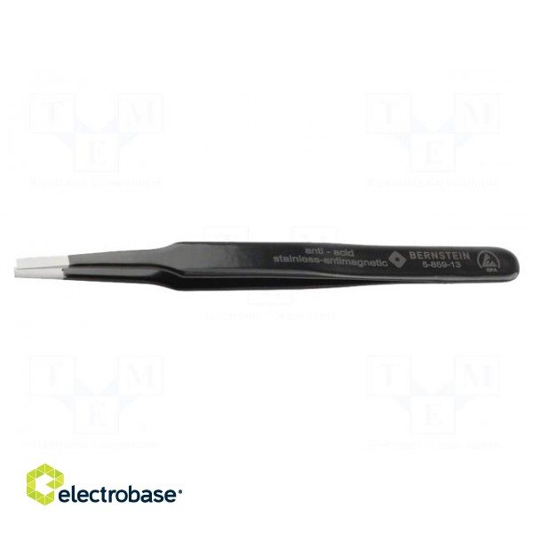 Tweezers | Blade tip shape: flat | Tweezers len: 125mm | ESD image 2