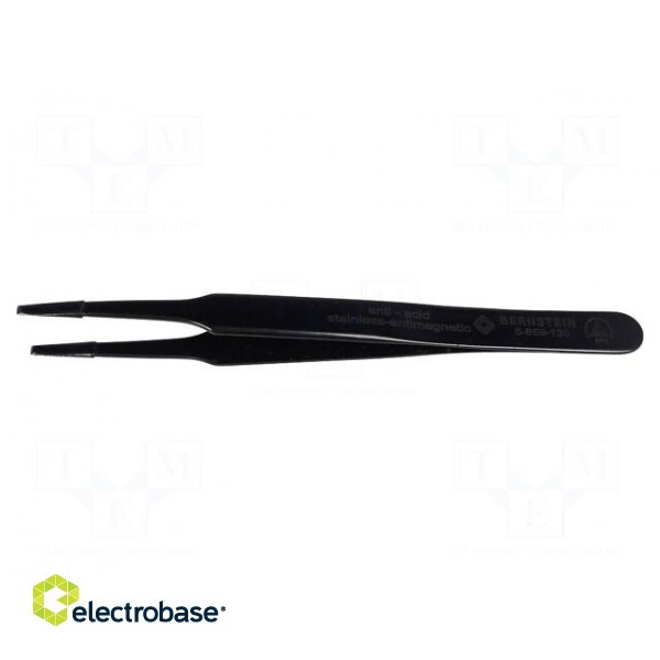 Tweezers | Blade tip shape: flat | Tweezers len: 125mm | ESD