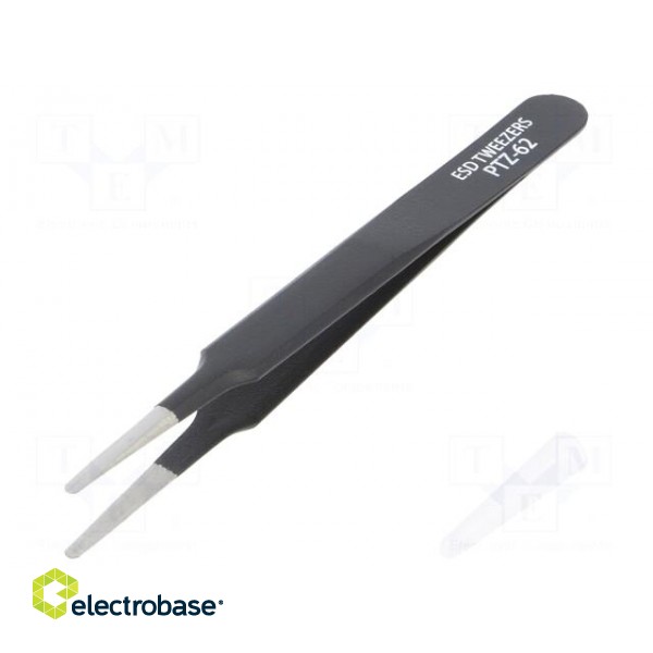 Tweezers | Blade tip shape: rounded | Tweezers len: 120mm | ESD image 1