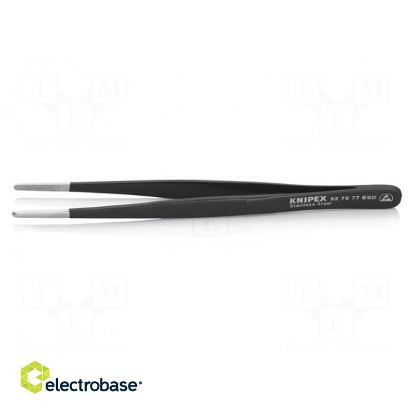 Tweezers | Blade tip shape: rounded | Tweezers len: 145mm | ESD