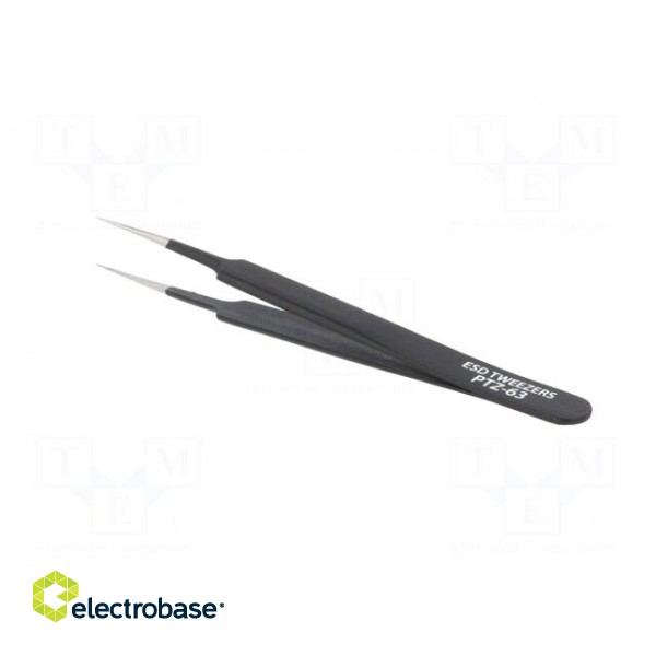 Tweezers | Blade tip shape: sharp | Tweezers len: 113mm | ESD image 4