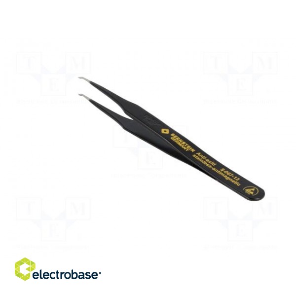 Tweezers | non-magnetic | Blade tip shape: flat | SMD | Blades: curved фото 4