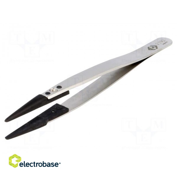 Tweezers | non-magnetic | Tipwidth: 2mm | Blade tip shape: rounded image 1