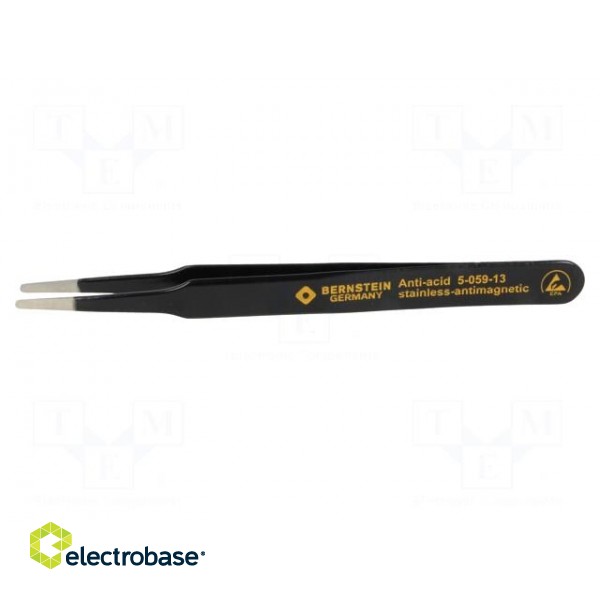 Tweezers | non-magnetic | Tip width: 2mm | Blade tip shape: rounded фото 3