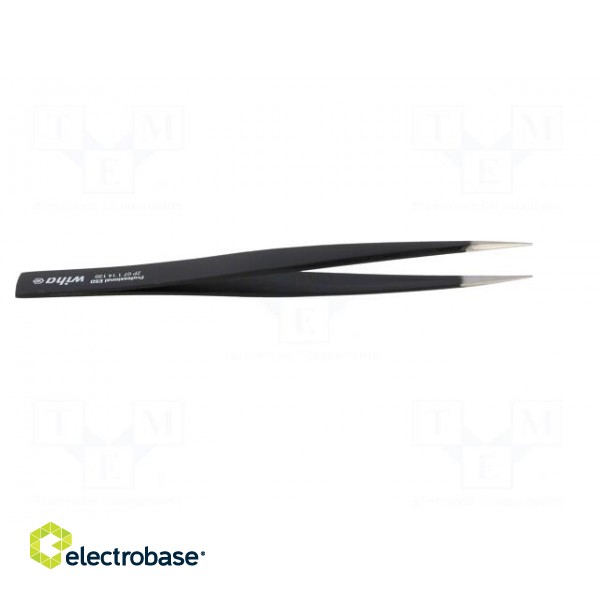 Tweezers | non-magnetic | Tweezers len: 130mm | Blades: straight | ESD image 7