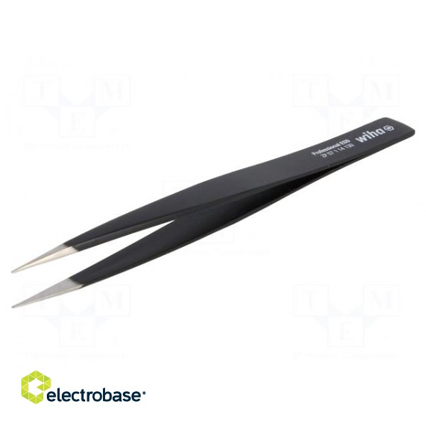 Tweezers | non-magnetic | Tweezers len: 130mm | Blades: straight | ESD image 1