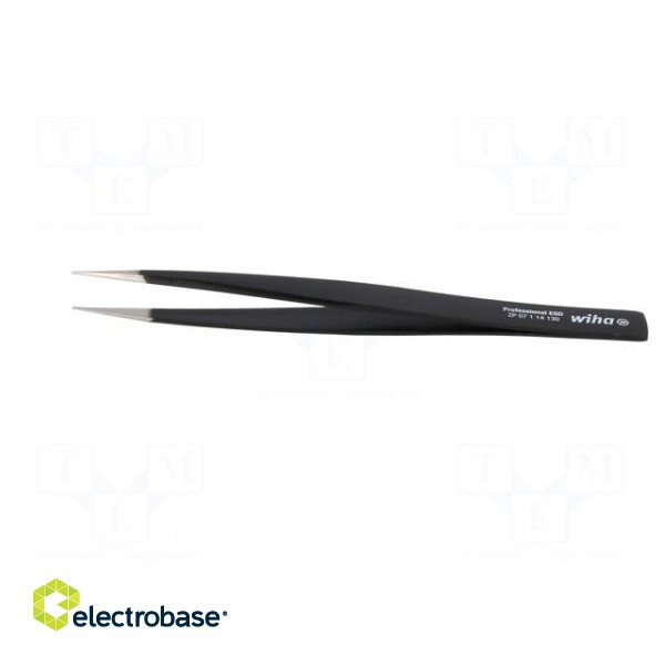 Tweezers | non-magnetic | Tweezers len: 130mm | Blades: straight | ESD image 3