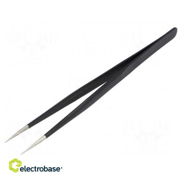 Tweezers | Tip width: 0.2mm | Blade tip shape: sharp | ESD фото 1