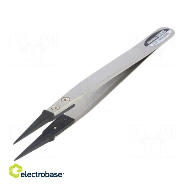 Tweezers | Tip width: 0.4mm | Blade tip shape: sharp | ESD image 1