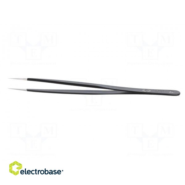 Tweezers | Blade tip shape: sharp | Tweezers len: 140mm | ESD image 3
