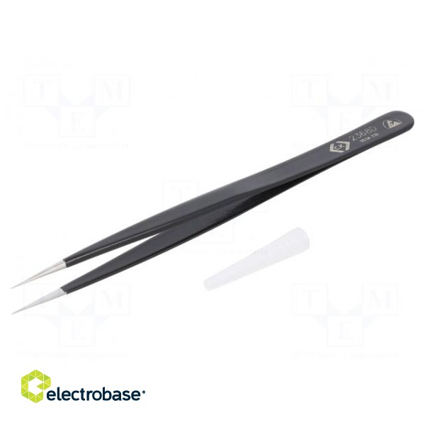 Tweezers | Blade tip shape: sharp | Tweezers len: 140mm | ESD image 1