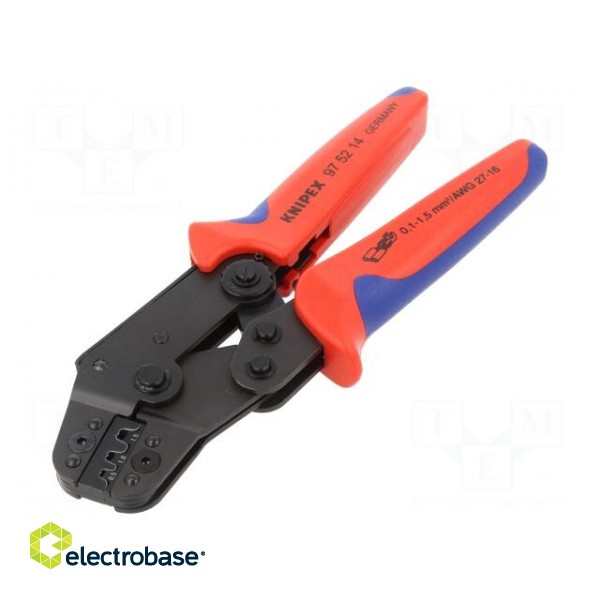 Tool: for crimping | non-insulated terminals | 0.1÷1.5mm2 фото 1