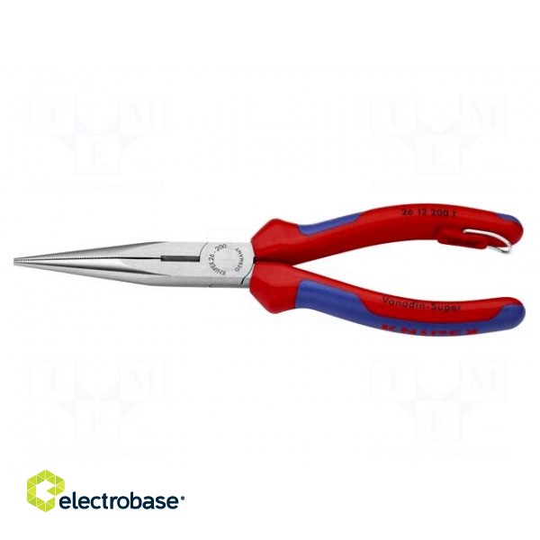 Pliers | cutting,half-rounded nose,universal,elongated | 200mm