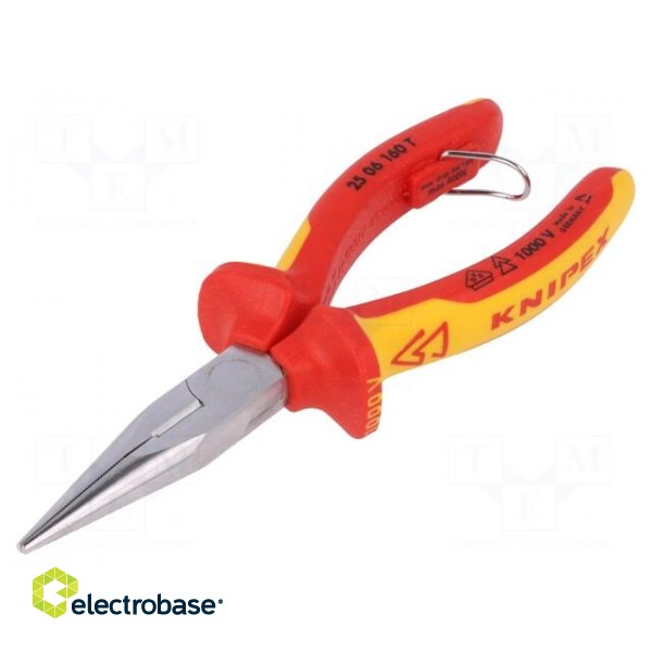 Pliers | insulated,cutting,half-rounded nose | 160mm paveikslėlis 1