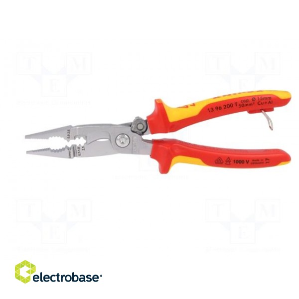 Pliers | insulated,universal | for working at height | 200mm | 1kVAC фото 6