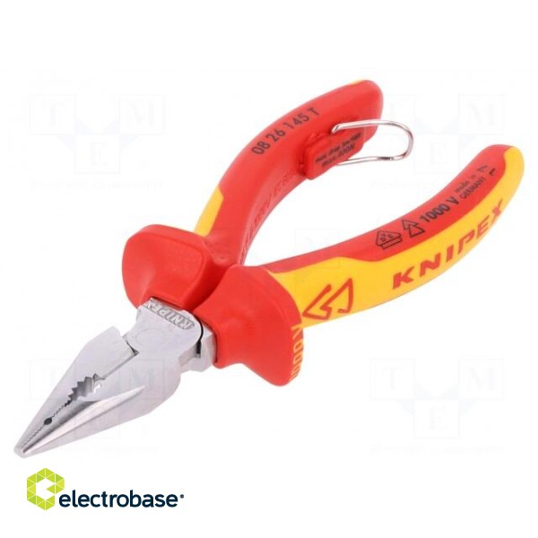 Pliers | insulated,universal,elongated | 145mm | hardened steel image 1