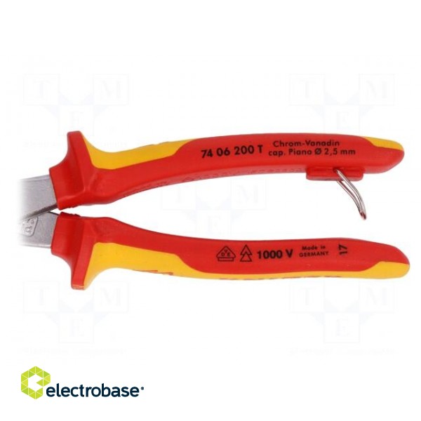 Pliers | insulated,side,cutting | for working at height | 200mm paveikslėlis 2