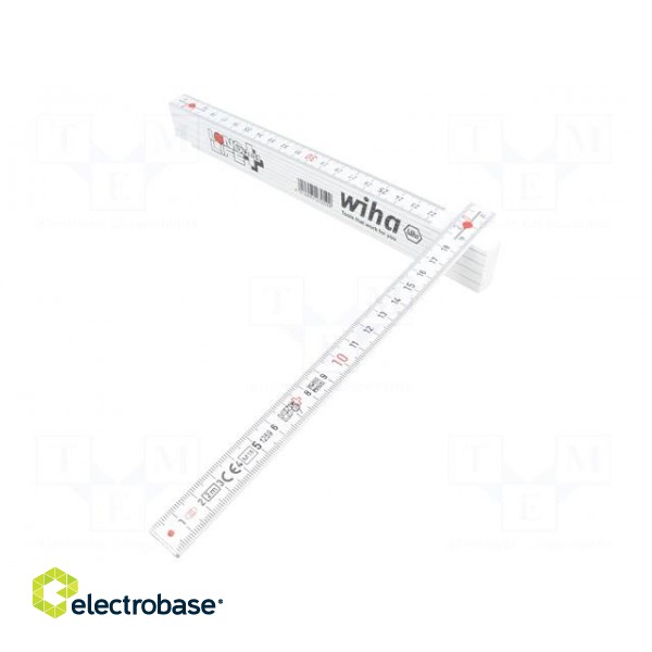 Folding ruler | L: 2m | Width: 15mm | Colour: white image 2