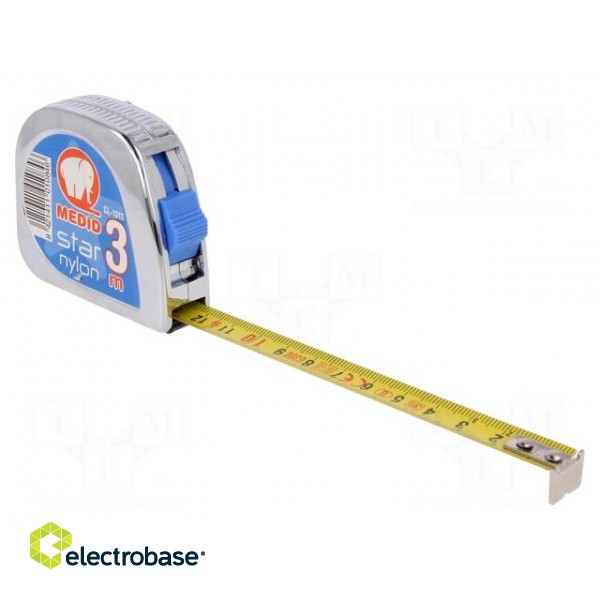 Measuring tape | L: 3m | Width: 13mm | Enclos.mat: ABS фото 1
