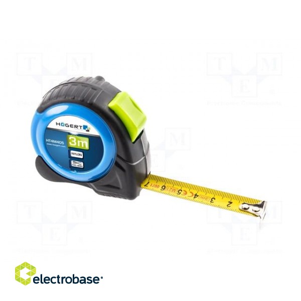 Measuring tape | L: 3m | Width: 16mm | Class: II | double-sided