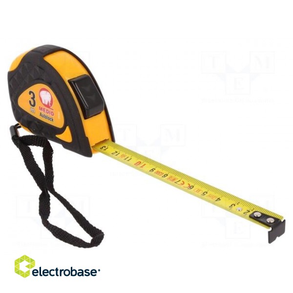 Measuring tape | L: 3m | Width: 16mm | Enclos.mat: ABS,rubber | measure image 1