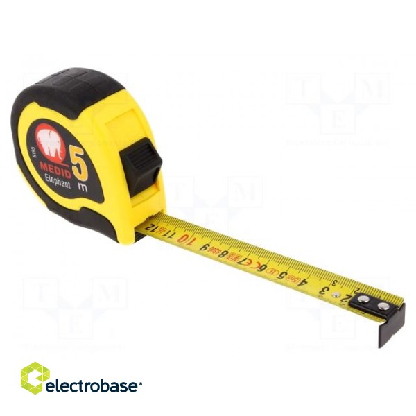 Measuring tape | L: 5m | Width: 19mm | Enclos.mat: ABS,rubber image 1
