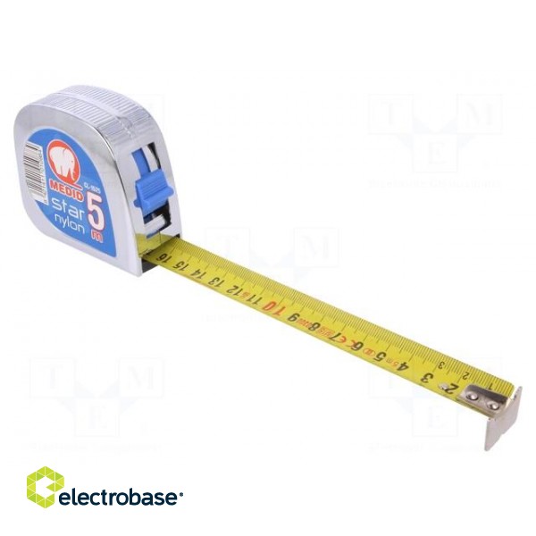 Measuring tape | L: 5m | Width: 25mm | Enclos.mat: ABS paveikslėlis 1