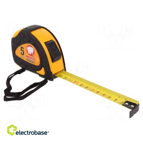 Measuring tape | L: 5m | Width: 25mm | Enclos.mat: ABS,rubber paveikslėlis 1