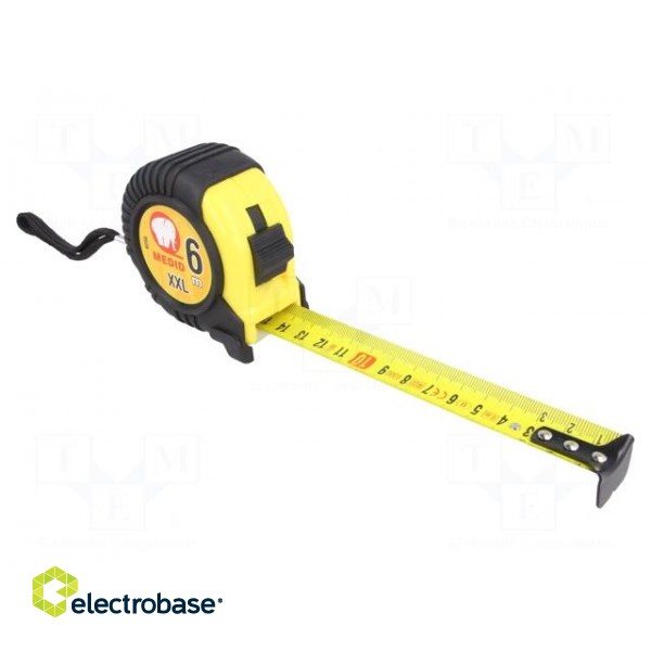 Measuring tape | L: 6m | Width: 25mm | Enclos.mat: ABS,rubber image 1
